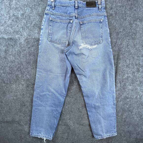 Vintage L.L.Bean Jeans Womens 6P Blue Denim Straight Taper Ripped Distressed - Picture 2 of 10